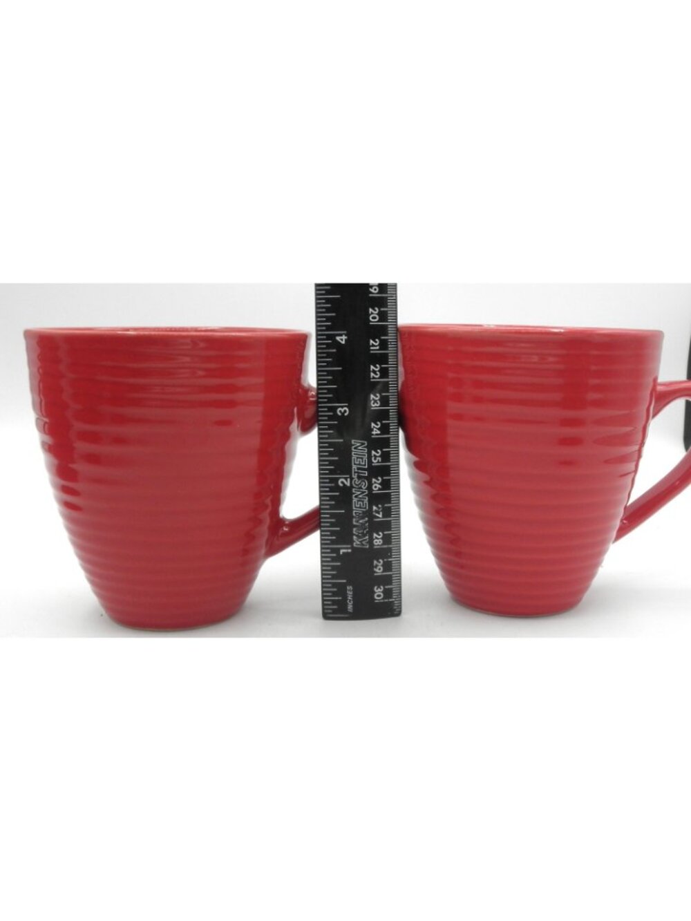 BIA Cordon Bleu Red Embossed Beehive Bands Art Deco Style Mug Set of 6 - Picture 7 of 9